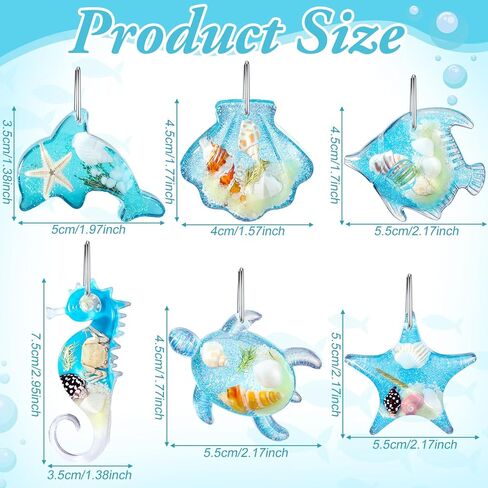 Leinuosen 6 Pcs Beach Ornaments for Tree Acrylic Crystal Coastal Beach Tree Decorations Summer Ocean Starfish Seashell Blue Summer Ornament Sea Seahorse Shell Turtle Hanging Home Decor for Party Gifts in Saudi Arabia