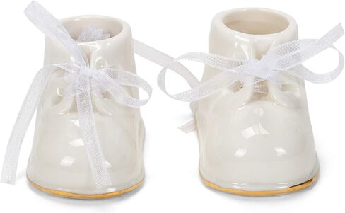 Midwest-CBK Baby Booties Ornament, Porcelain, White,Christmas in Saudi Arabia
