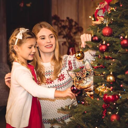 نافذة معلقة من الزجاج الملون من ريمياوي، قطة تطل بشكل مضحك مع سلسلة معدنية وخطافات نافذة ديكور داخلي وعيد الميلاد، هدايا عيد ميلاد الحيوانات الأليفة لعيد الأم لمحبي القطط in Kuwait