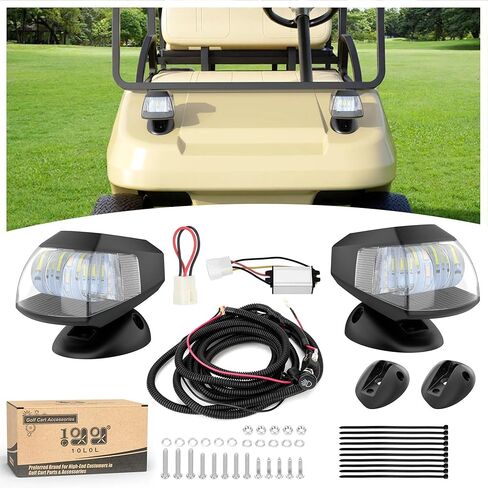10LOL Golf Cart Light No Drilling Headlight Universal for Yamaha, Club Car, EZGO, Super Bright Golf Cart Lights Kit Adjustable Head Lighting for Golf Cart Accessories in Saudi Arabia