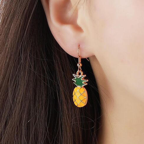 Pineapple Dangle Earrings for Women - Cute Fruit Earrings Jewelry, Fun Pineapple Jewelry Set for Women in Saudi Arabia