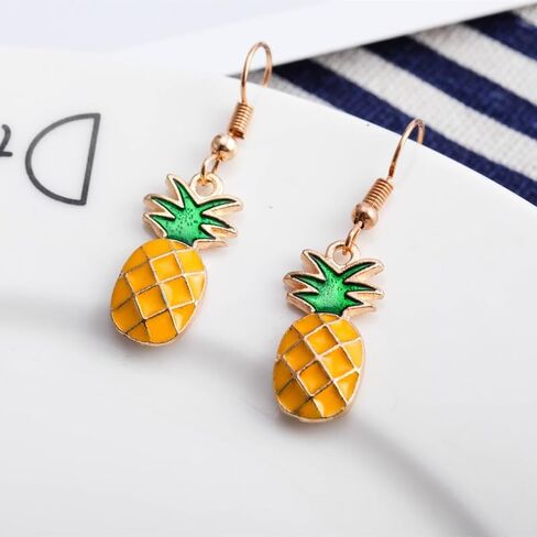 Pineapple Dangle Earrings for Women - Cute Fruit Earrings Jewelry, Fun Pineapple Jewelry Set for Women in Saudi Arabia