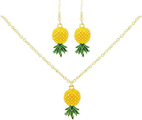 Pineapple Dangle Earrings for Women - Cute Fruit Earrings Jewelry, Fun Pineapple Jewelry Set for Women in Saudi Arabia