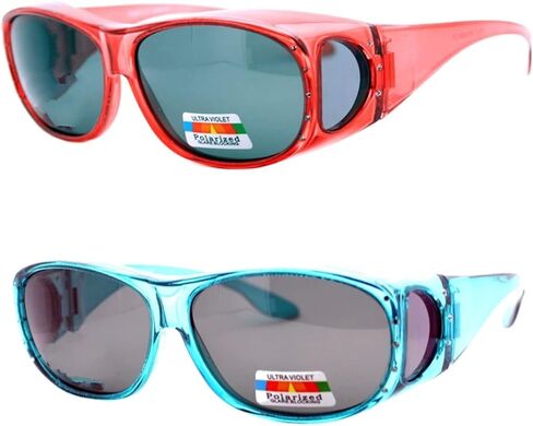 2 Pair Womens Rhinestone Anti Glare Polarized Fit Over Glasses Sunglasses Oval Rectangular in Saudi Arabia