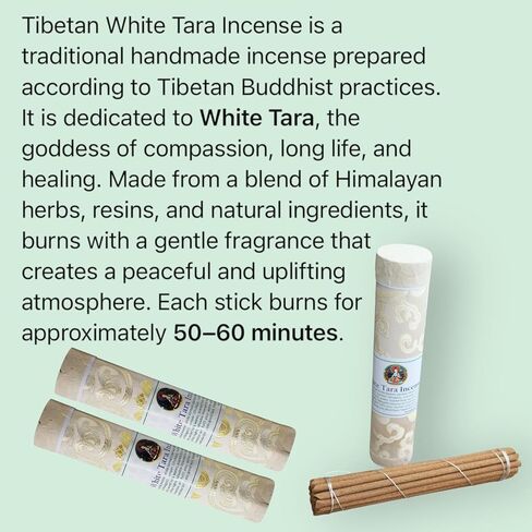 Collection Tibetan White Tara Stick Incense Excellent Home Fragrance Aromatic Incense Yoga Meditation Companion Handmade in Nepal in Kuwait