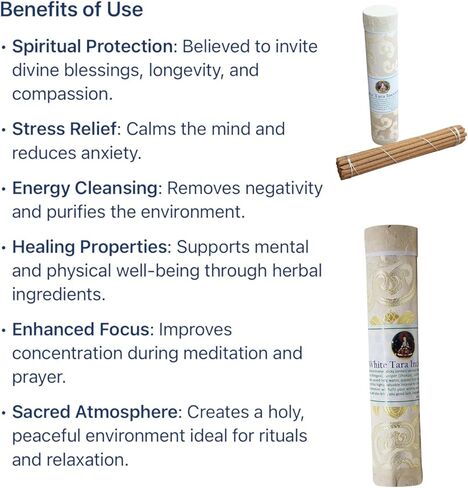 Collection Tibetan White Tara Stick Incense Excellent Home Fragrance Aromatic Incense Yoga Meditation Companion Handmade in Nepal in Kuwait