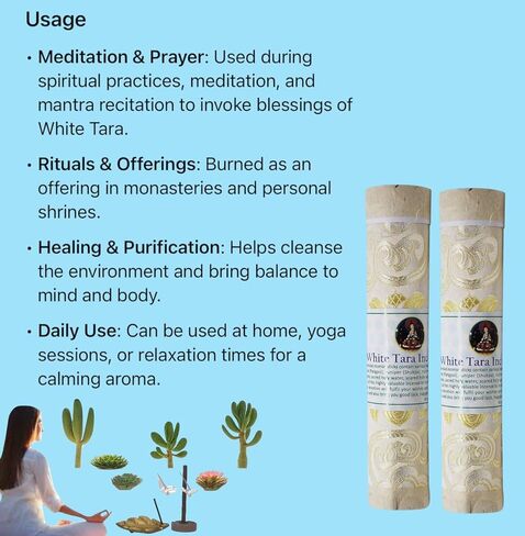 Collection Tibetan White Tara Stick Incense Excellent Home Fragrance Aromatic Incense Yoga Meditation Companion Handmade in Nepal in Kuwait
