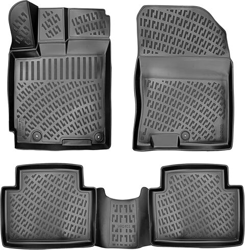 Genesis GV70 2026 (لا توجد نماذج مكهربة) سجادات أرضية مطاطية مخصصة ثلاثية الأبعاد بطانات أرضية قياس بالليزر لجميع الأحوال الجوية شديدة التحمل مقاومة للماء عديم الرائحة وغير قابلة للانزلاق TPE (أمامي وخلفي، أسود) in Kuwait