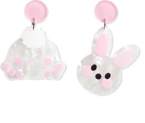 أقراط عيد الفصح للنساء أقراط الأرنب الملونة للربيع الحيوان الأرنب انخفاض القرط المتدلي لقضاء عطلة عيد الفصح السعيد in Kuwait