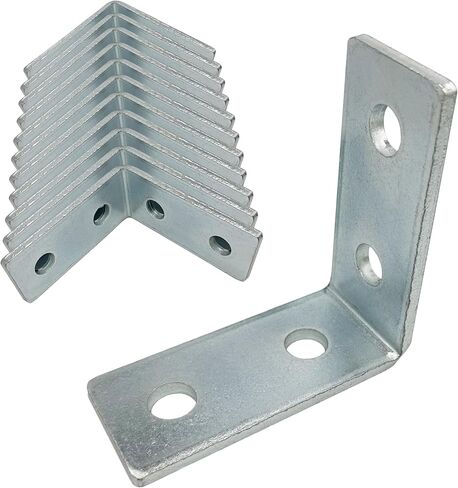 8 Pack - 4 Hole, L Shaped 90 Degree Connector Bracket for All 1-5/8" Strut Channel - Heavy Duty, Electro-Galvanized (8) in Saudi Arabia