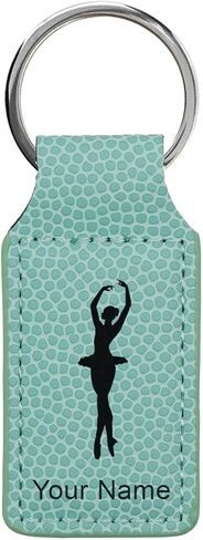 LaserGram Rectangle Keychain, Ballet Dancer Woman, Personalized Engraving Included in Saudi Arabia