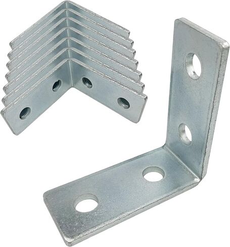 8 Pack - 4 Hole, L Shaped 90 Degree Connector Bracket for All 1-5/8" Strut Channel - Heavy Duty, Electro-Galvanized (8) in Saudi Arabia