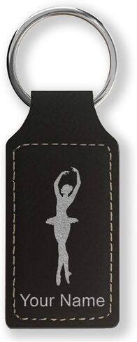 LaserGram Rectangle Keychain, Ballet Dancer Woman, Personalized Engraving Included in Saudi Arabia