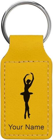 LaserGram Rectangle Keychain, Ballet Dancer Woman, Personalized Engraving Included in Saudi Arabia