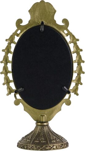 NIKKY HOME Vintage Baroque Tabletop Vanity Mirror, Antique Bronze Oval Standing Makeup Mirror with Decorative Frame for Bedroom, Dressing Room, Living Room in Saudi Arabia