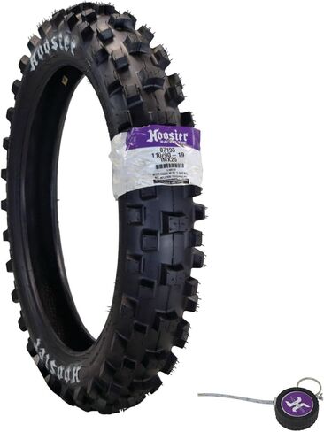 Hoosier Racing Tire 110/90-19 IMX25 C100 Dirt Bike Rear Tube Type Tire Ideal for 125, 250, 450cc Bikes with Hoosier Keychain in Kuwait
