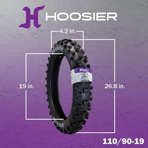 Hoosier Racing Tire 110/90-19 IMX25 C100 Dirt Bike Rear Tube Type Tire Ideal for 125, 250, 450cc Bikes with Hoosier Keychain in Kuwait