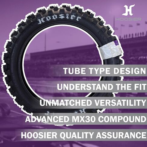 Hoosier Racing Tire 110/90-19 IMX25 C100 Dirt Bike Rear Tube Type Tire Ideal for 125, 250, 450cc Bikes with Hoosier Keychain in Kuwait