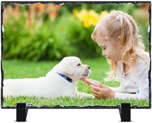 14 قطعة من صخرة صخرية فارغة من E-Found، صورة حجر صخري فارغة من حجر الصخرة، إطار صورة حجري مستطيل مخصص، لوحة صور صخرية ناقلة للحرارة مع حامل عرض in Kuwait