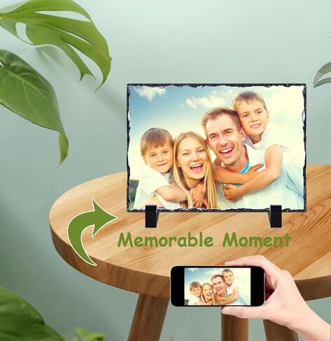 14 قطعة من صخرة صخرية فارغة من E-Found، صورة حجر صخري فارغة من حجر الصخرة، إطار صورة حجري مستطيل مخصص، لوحة صور صخرية ناقلة للحرارة مع حامل عرض in Kuwait