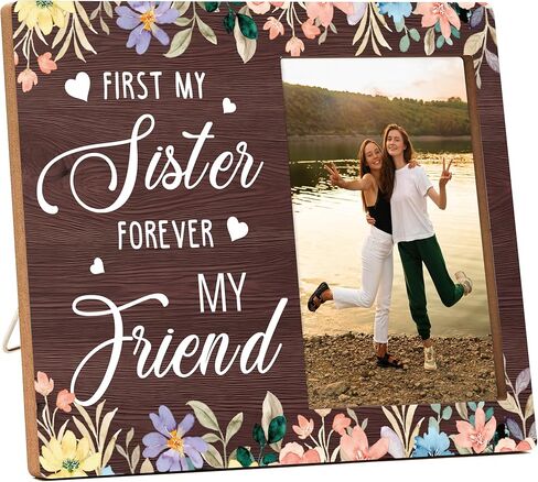 إطار صور تذكاري، هدايا تذكارية لفقدان الأخت، هدايا تذكارية للعزاء والعزاء - في البداية كنت أختي والآن أنت ملاكي لديكور المنزل -24 in Kuwait