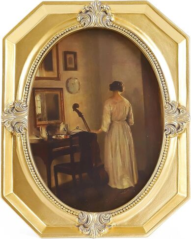 Vintage Gold Picture Frames 5X7 Ornate Antique Oval Picture Frame for Tabletop and Wall Hanging,Gallery Wall Decor,Vintage Home Decor with Victorian Design,in Gold in Saudi Arabia