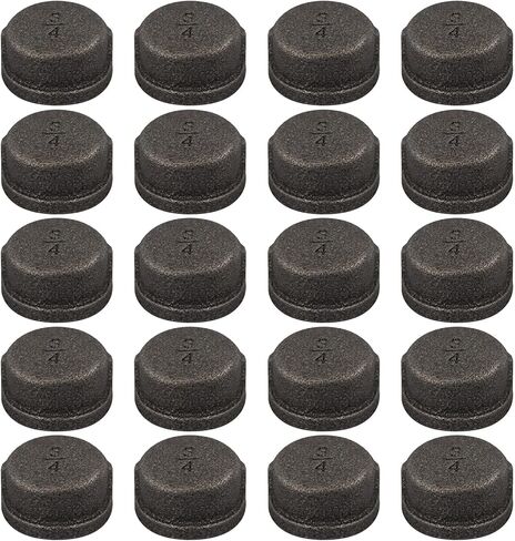1/2 Inch Malleable Cast Iron Pipe Cap, DIY Retro Furniture Threaded Pipes and Fittings, 10 Pack 1/2 Inch Pipe Cap. in Kuwait