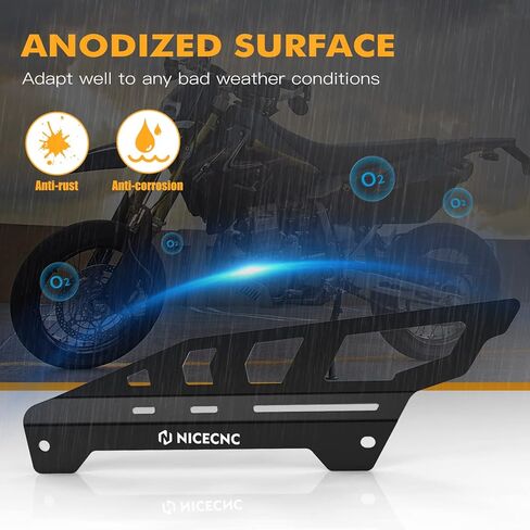 NICECNC أسود غطاء السلسلة الخلفية حامي متوافق مع سوزوكي DRZ400S 2000-2024 DRZ400SM 2005-2024 GSXR600 1997-2003 SV1000 2003-2005 SV1000S 2003-2005 انظر الإعداد in Saudi Arabia