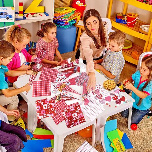 Valentine's Day DIY Art Crafts Gift Kits for Kids-60 Pack DIY Valentine’s Sweet Cones Shaped Treat Bags Set with Clear Triangle Bag, Valentine Themed Card Paper & Gift Tag for Party Gift Favors Wrap in Kuwait