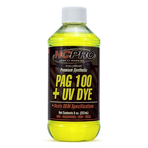 HCPRO PAG 100 UV Dye A/C Compressor Oil – High-Viscosity Leak Detection Lubricant for Automotive Air Conditioning Systems, Professional-Grade PAG 100 Lubricant for A/C Compressor Protection (1) in Saudi Arabia