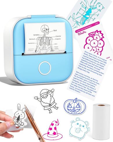 Memoking Mini Sticker Printer, Inkless Portable Bluetooth Thermal Label & Photo Printer with App, Pocket-Sized Wireless Printer for Journaling, Scrapbooking, Home Organization & Study Notes in Kuwait