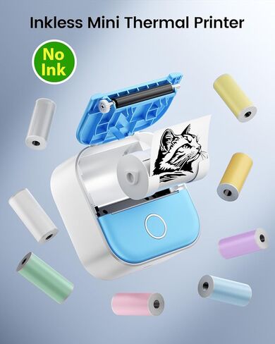 Memoking Mini Sticker Printer, Inkless Portable Bluetooth Thermal Label & Photo Printer with App, Pocket-Sized Wireless Printer for Journaling, Scrapbooking, Home Organization & Study Notes in Kuwait