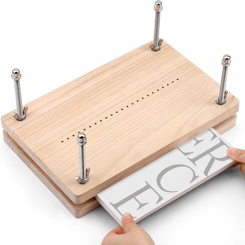 UzecPk Book Binding Kits, Book Making Kit, Book Binding Punch Guide Set, Book Press, Bookbinding Kits Book Binding Materials with Book Cloth Bone Folder Awl Bookbinding Needles Wax Thread for DIY in Kuwait
