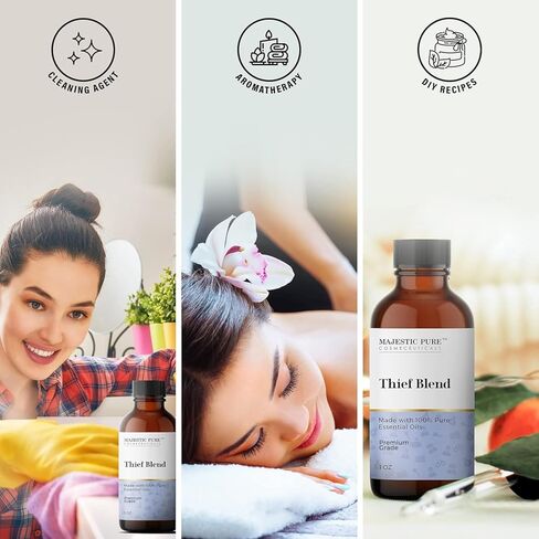 MAJESTIC PURE Frankincense Essential Oil | 100% Pure and Natural Oil | Premium Grade Essential Oils for Hair Care, Home Diffusers, Skin, Aromatherapy, Massage and Humidifiers | 3.4 Fl Oz in Kuwait