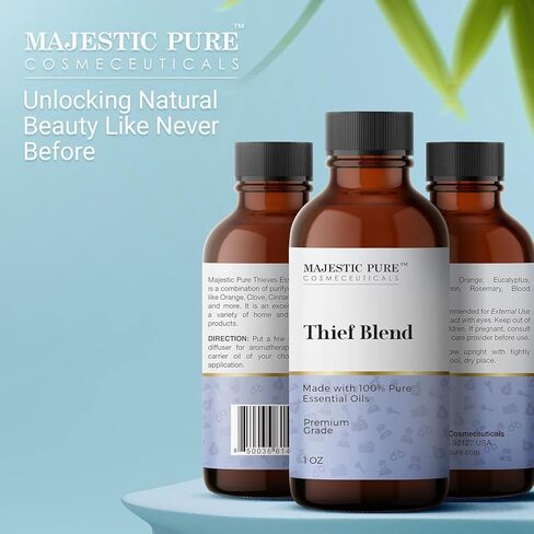 MAJESTIC PURE Frankincense Essential Oil | 100% Pure and Natural Oil | Premium Grade Essential Oils for Hair Care, Home Diffusers, Skin, Aromatherapy, Massage and Humidifiers | 3.4 Fl Oz in Kuwait