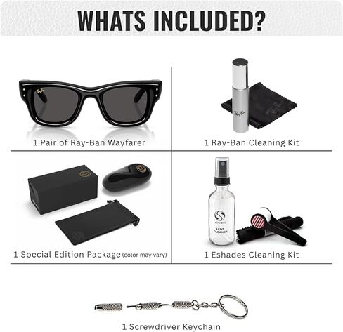 نظارات شمسية Ray-Ban RB4940 WAYFARER PUFFER مربعة الشكل للرجال والنساء - تتضمن مجموعة نظارات RAYBAN الرسمية in Saudi Arabia