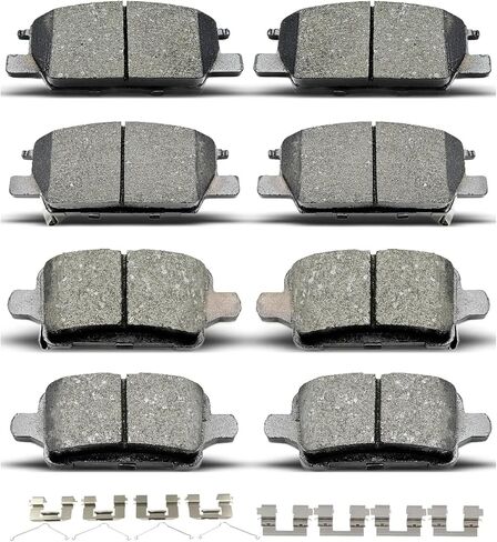8pcs Ceramic Front Rear Brake Pads With Clips Fit For 2017-2019 For Buick LaCrosse,2018-2019 For Buick Regal,2018-2019 For Chevrolet Equinox,2016-2019 For Chevrolet Malibu,2018-2019 For GMC Terrain in Saudi Arabia
