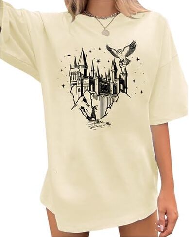 Flourish and Blotts Shirt Oversized Graphic Tshirts for Women Book Tshirt Wizard Costume Clothes in Saudi Arabia