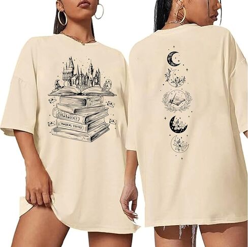 Flourish and Blotts Shirt Oversized Graphic Tshirts for Women Book Tshirt Wizard Costume Clothes in Saudi Arabia