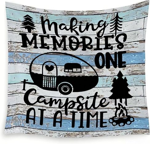 LADOCK Rustic Camping Wall Tapestry, Camping Decor for Camper, Making Memories One Campsite at a Time Tapestry Wall Hanging Decor for Camper RV Trailer Campsite Home, 50x60 Inch in Kuwait