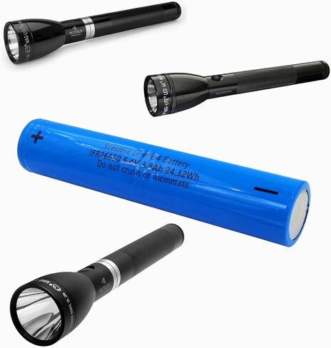 بطارية بديلة 3800 مللي أمبير/24.32 وات في الساعة لـ Ma'glite ML125، ML150LR، ML150LRX، متوافقة مع PN. إيليف-3006526 in Saudi Arabia
