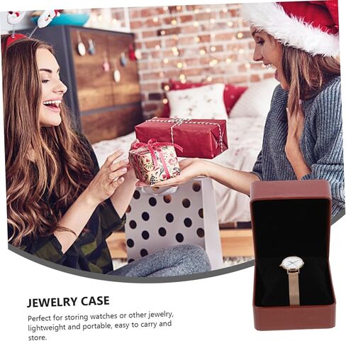 2Pcs Multi-function Jewelry Case PU Watch Storage Box with Soft Pillows Convenient Organizer for Home Travel Use Compact Design in Saudi Arabia