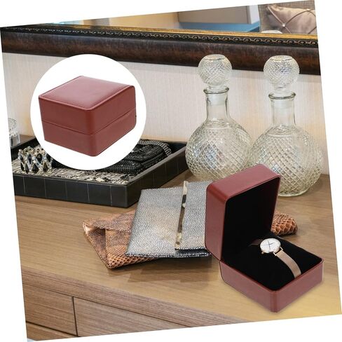 2Pcs Multi-function Jewelry Case PU Watch Storage Box with Soft Pillows Convenient Organizer for Home Travel Use Compact Design in Saudi Arabia