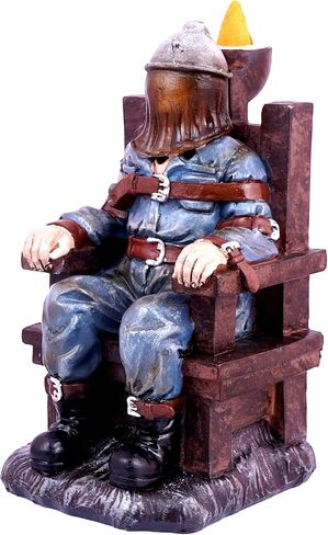 Electric Chair Backflow Incense Burner | 6.5 Inches Tall | Handcrafted Resin Gothic Smoke Fountain | Unique Dark Home Décor & Meditation Accessory in Saudi Arabia