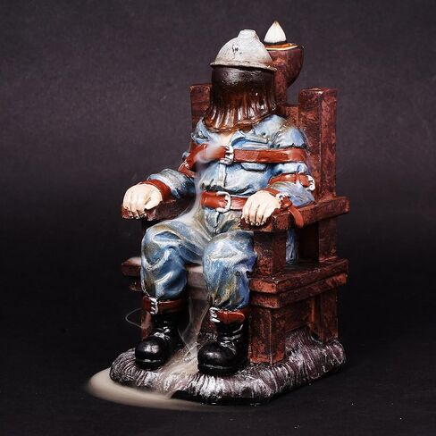 Electric Chair Backflow Incense Burner | 6.5 Inches Tall | Handcrafted Resin Gothic Smoke Fountain | Unique Dark Home Décor & Meditation Accessory in Saudi Arabia