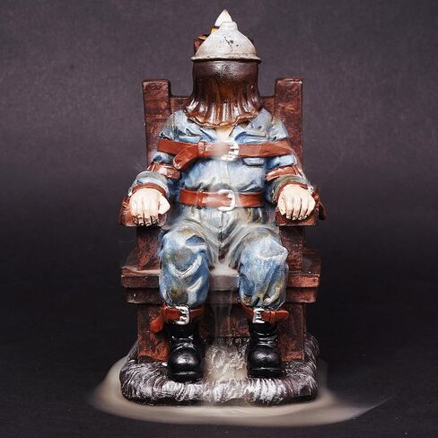 Electric Chair Backflow Incense Burner | 6.5 Inches Tall | Handcrafted Resin Gothic Smoke Fountain | Unique Dark Home Décor & Meditation Accessory in Saudi Arabia