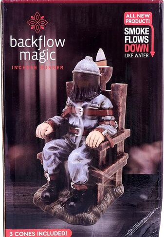 Electric Chair Backflow Incense Burner | 6.5 Inches Tall | Handcrafted Resin Gothic Smoke Fountain | Unique Dark Home Décor & Meditation Accessory in Saudi Arabia