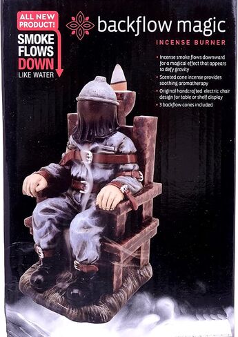 Electric Chair Backflow Incense Burner | 6.5 Inches Tall | Handcrafted Resin Gothic Smoke Fountain | Unique Dark Home Décor & Meditation Accessory in Saudi Arabia