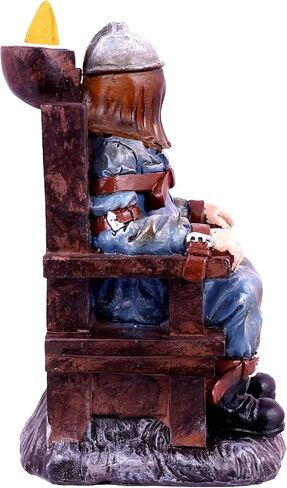 Electric Chair Backflow Incense Burner | 6.5 Inches Tall | Handcrafted Resin Gothic Smoke Fountain | Unique Dark Home Décor & Meditation Accessory in Saudi Arabia