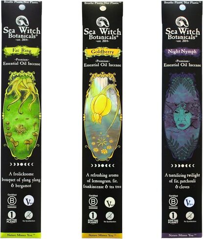 Sea Witch Botanicals Mystic Realms Premium Incense Collection | All-Natural Essential Oil Blends | 3 Boxes of 20 Incense Sticks | Non-Toxic | Ritual and Relaxation in Saudi Arabia
